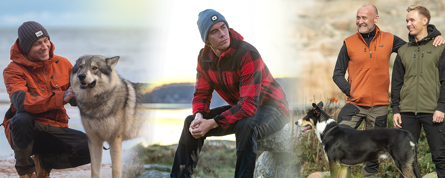 Hundeførerklær og friluftsklær til herre